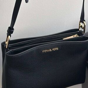 Michael Kors Black Crossbody Bag with Gold Accents